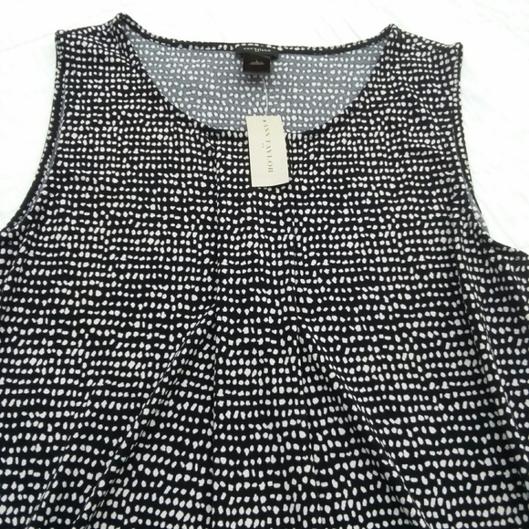 Ann Taylor Factory Career Tank Navy Dots Large NWT - Picture 4 of 7